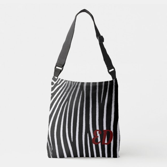 ZEBRA CROSSBODY BAG TRAGETASCHEN MIT LANGEN TRÄGERN (Vorderseite)