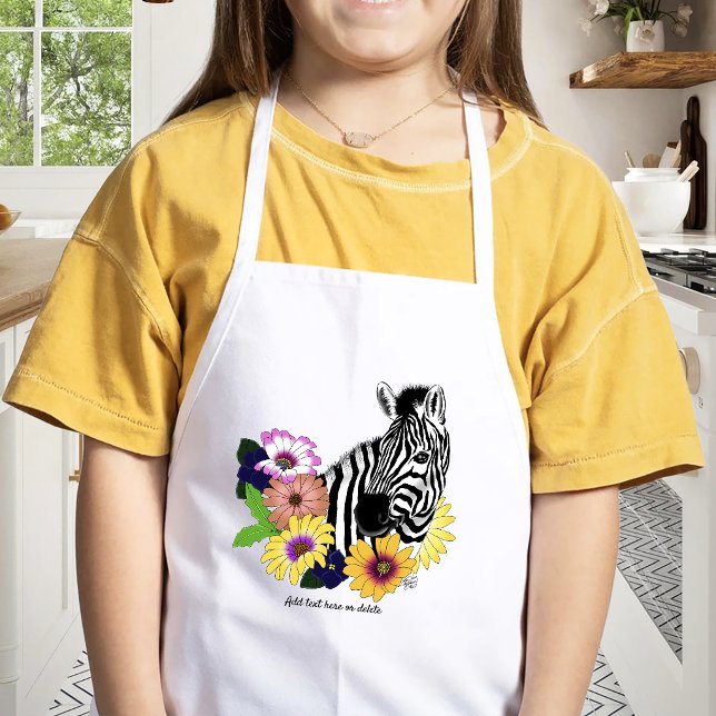 Zebra Daisies Blue Kinderschürze (Von Creator hochgeladen)