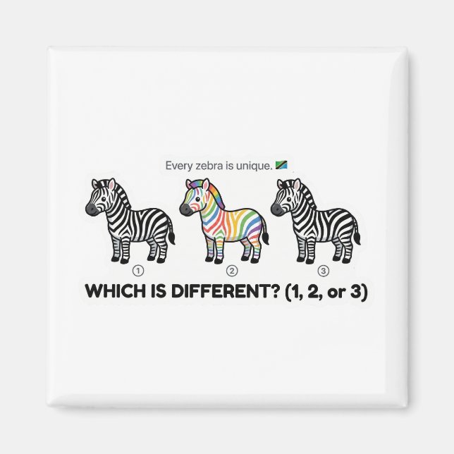 Zebra, das anders ist magnet (Vorne)