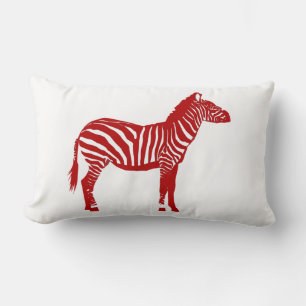 Zebra - Deep Red und White Lendenkissen