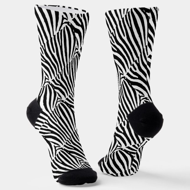 Zebra-Design auf  Socken (Gewinkelt)