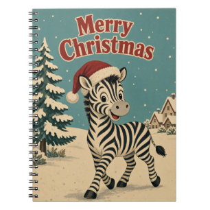 Zebra-Dorf-Rand-Tier-Weihnachten Notizblock