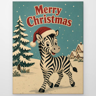 Zebra-Dorf-Rand-Tier-Weihnachten Postkarte