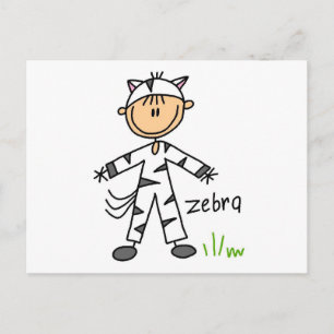 Zebra Dress up T - Shirt und Geschenke Postkarte