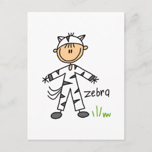 Zebra Dress up T - Shirt und Geschenke Postkarte
