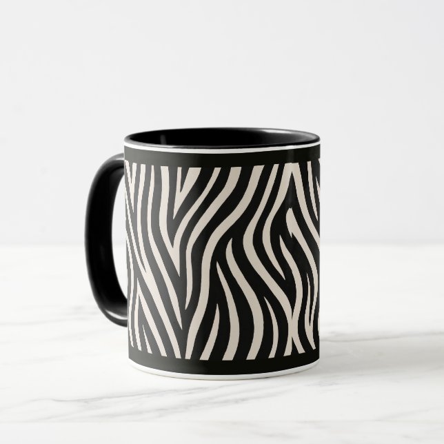 "ZEBRA DRUCK" - 11 OZ. KAFFEETASSE (Vorderseite Links)