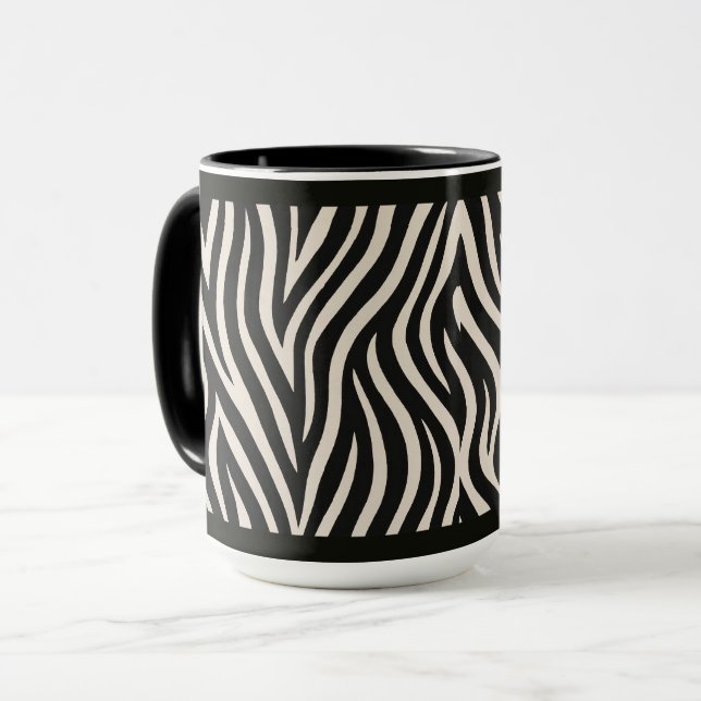 "ZEBRA DRUCK" - 15 OZ. KAFFEETASSE (Vorderseite Links)