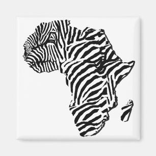 Zebra-Druck-afrikanische Safari-Afrika-Karte Magnet