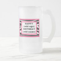 Zebra-Druck-alles- Gute zum Geburtstagbier-Tasse