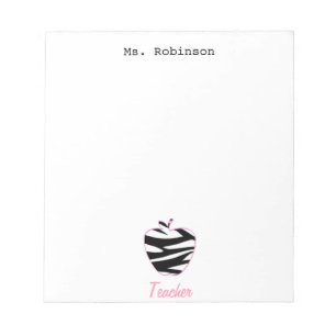 Zebra-Druck-Apple-Lehrer Notizblock