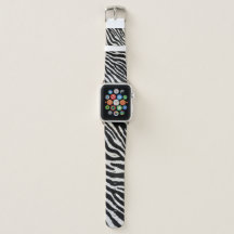 Zebra-Druck Apple Watch Armband, Schwarz-Weiß Anim