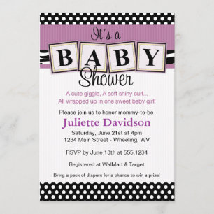 Zebra-Druck-Baby blockiert Babyparty-Einladung Einladung