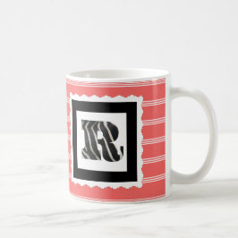 Zebra-Druck-Buchstabe "R" auf den Tasse