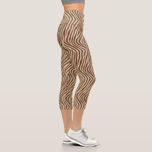 Zebra Druck Capri Leggings