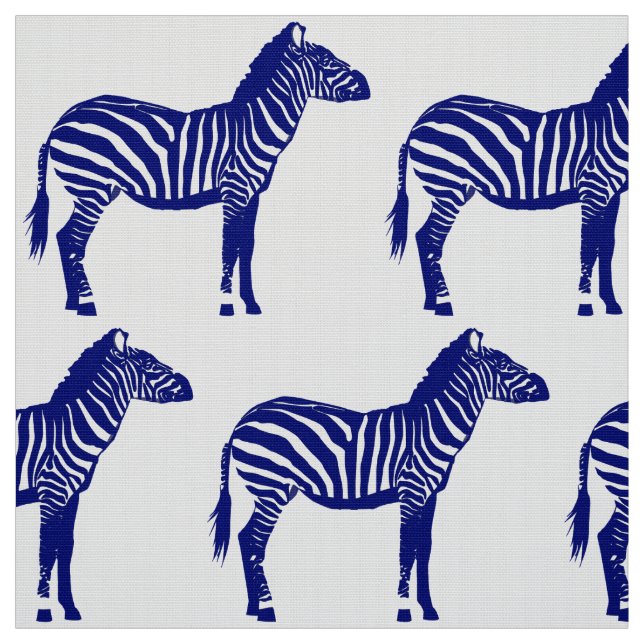 Zebra-Druck - dunkles Kobalt-Blau und Weiß Stoff (Muster)