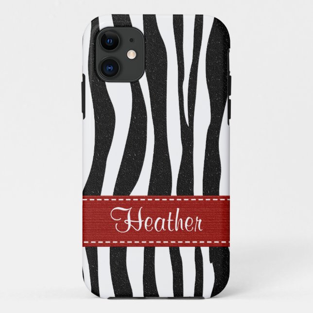 Zebra-Druck-Haut-Rot-Band Case-Mate iPhone Hülle (Rückseite)