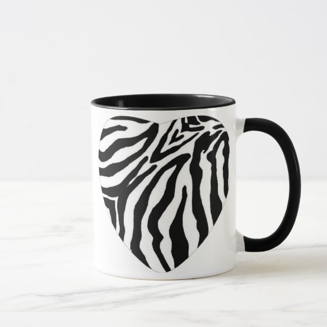 Zebra-Druck-Herz-Kaffeetasse Tasse (Rechts)