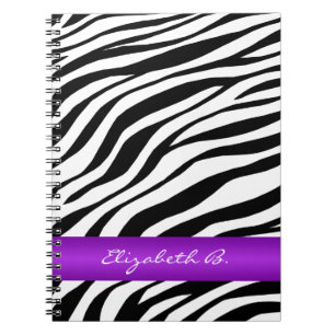Zebra-Druck-lila Streifen-personalisiertes Notizblock