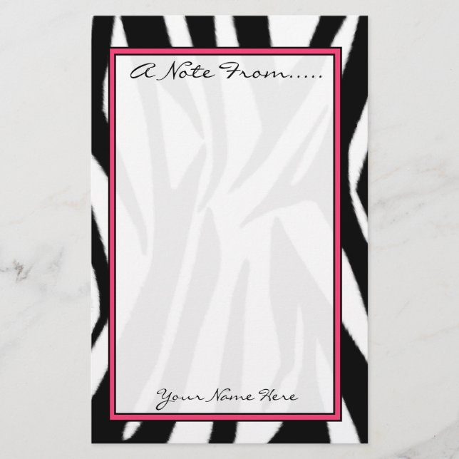 Zebra-Druck-Mode-Briefpapier Briefpapier (Vorderseite)