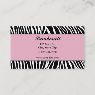 Zebra-Druck-Mode-Designer-Haar-Stylist-Salon Visitenkarte