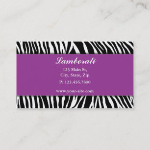 Zebra-Druck-Mode-Designer-Haar-Stylist-Salon Visitenkarte