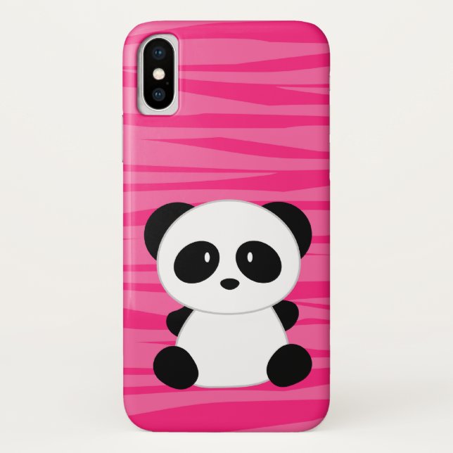 Zebra-Druck-Panda-Rosa iPhone 4 Fall Case-Mate iPhone Hülle (Rückseite)