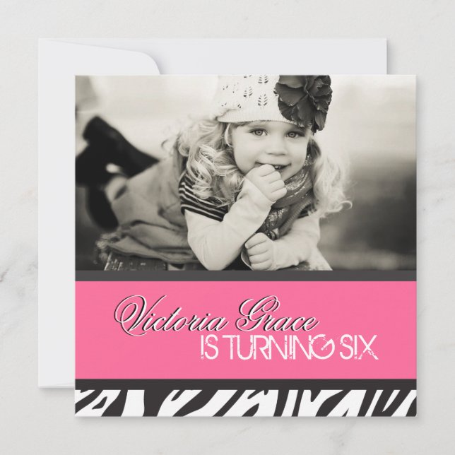 Zebra-Druck-Party Einladung (Vorderseite)