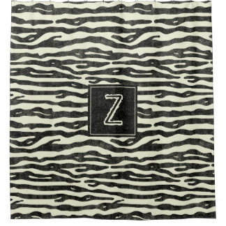 Zebra-Druck-Schwarz-gestreiftes Duschvorhang