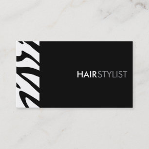 Zebra-Druck Schwarze moderne Stylist Visitenkarte