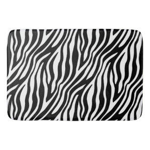Zebra-Druck-Schwarzweiss-Streifen-Muster Badematte
