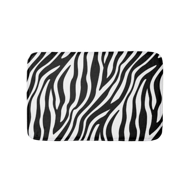 Zebra-Druck-Schwarzweiss-Streifen-Muster Badematte (Vorderseite)