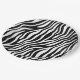 Zebra-Druck-Schwarzweiss-Streifen-Muster Pappteller (Schrägansicht)