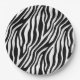Zebra-Druck-Schwarzweiss-Streifen-Muster Pappteller (Vorderseite)