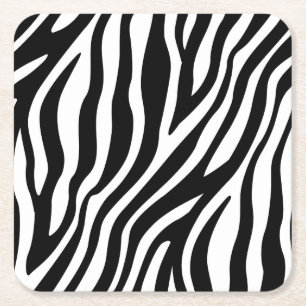 Zebra-Druck-Schwarzweiss-Streifen-Muster Rechteckiger Pappuntersetzer