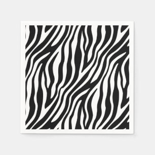 Zebra-Druck-Schwarzweiss-Streifen-Muster Serviette
