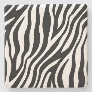 Zebra-Druck-Schwarzweiss-Streifen-Muster Steinuntersetzer