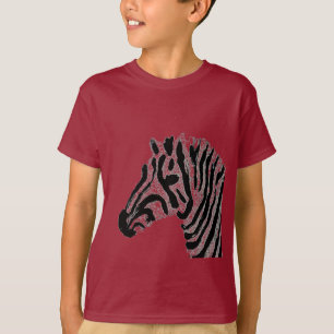 Zebra-Druck-Schwarzweiss-Streifen T-Shirt