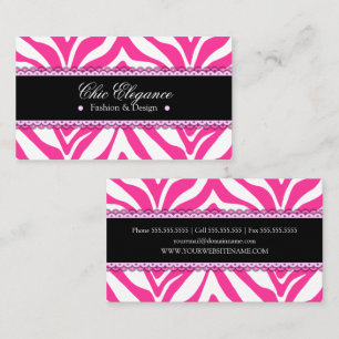 Zebra Druck & Spitze Elegant Visitenkarte