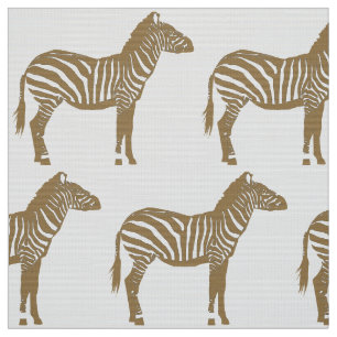 Zebra-Druck - Taupe TAN und Weiß Stoff