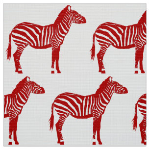 Zebra-Druck - tiefrot und weiß Stoff