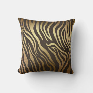 Zebra Druck Tierhaut Druck Modern Glamour Gold Kissen