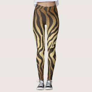 Zebra-Druck-Tierhäute Gold Ombre Leggings