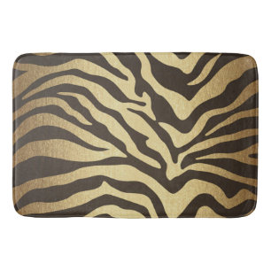 Zebra Druck Tierhäute Haut Moderner Glamour Gold Badematte