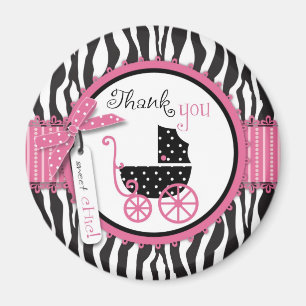Zebra-Druck u. Kinderwagen danken Ihnen Magnet