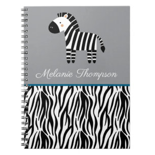 Zebra-Druckmuster mit individuellem Namen Notizblock