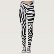 Zebra druckt schwarz-weiße Yogahose