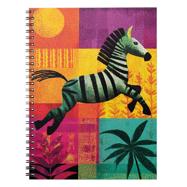 Zebra-Dschungel-Pop Notizblock (Vorderseite)