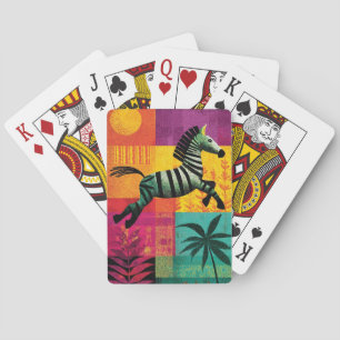 Zebra-Dschungel-Pop Spielkarten