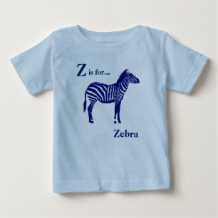 Zebra - Dunkles Kobalt Blau und Weiß Baby T-shirt