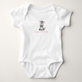 Zebra-Eins (rosa Schrift) Baby Strampler